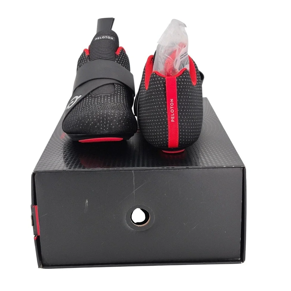 Peloton Altos Cycling Bike Shoes with Cleats Men's Size 11 Black & Red Unisex